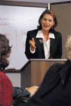 speaker at podium