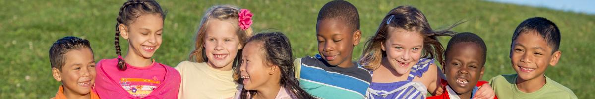 Group of diverse children in a park