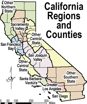 Basic 4 California Regions Map