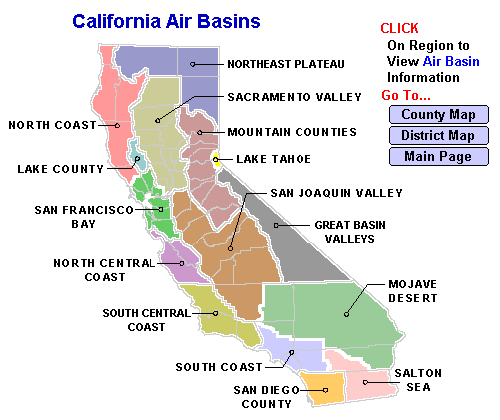 California Air Basin Map