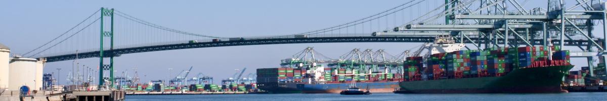 Ships at berth at the port of LA