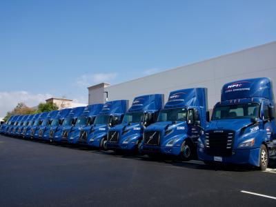 zero emission trucks at station